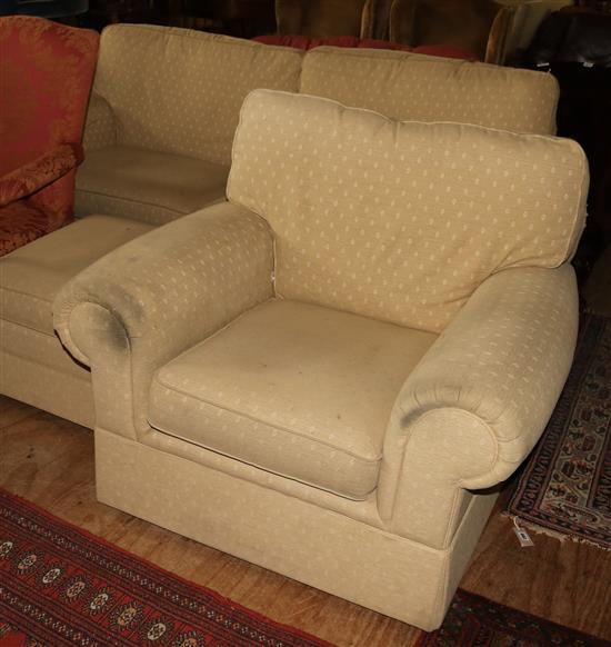 Large settee, stool & armchair(-)